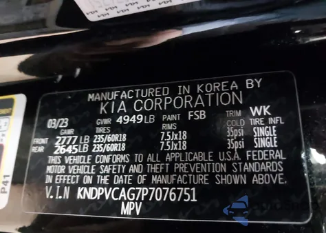 2023 Kia Sportage Ex from USA, damaged, VIN KNDPVCAG7P7076751